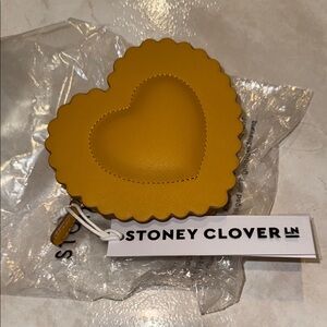 NWT Stoney Clover Lane Yellow Pasta Heart Change Purse Keychain / Bag Charm